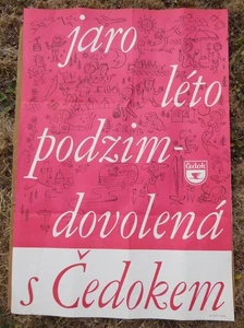 Póster vintage checo esloveno jaro leto podzim dovolena temporadas - Imagen 1 de 2