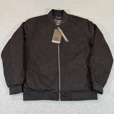 Hawke & Co. Pro Series Men's Micro Suede Bomber Jacket Black Medium Warm NWT - Image 1 of 4