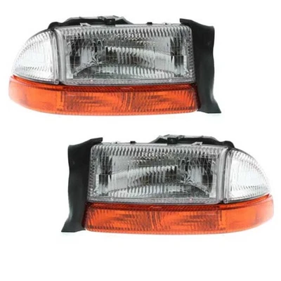 Para 97-04 Dakota/98-03 Durango Farol Farol Farol Lâmpada CONJUNTO PAR - Imagem 1 de 3