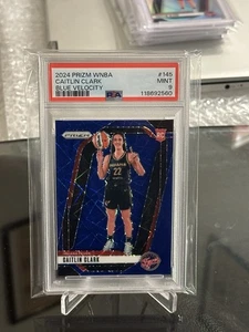 2024 Panini Prizm WNBA #145 Caitlin Clark Rookie RC Blue Velocity PSA 9 Mint ROY - Picture 1 of 4