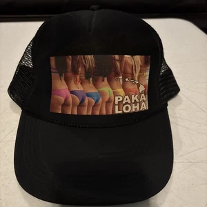 Paka Loha Black Snapback Trucker Mesh Hawaiian Hat Cap - Picture 1 of 5