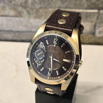 Reloj Esqueleto Automático Fossil Twist ME-1062 Y2K Unisex 38mm Cuero Marrón Foto 1 de 4