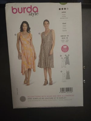 Burda Pattern 5899 Misses Sleeveless V-Veck Dress Sundress Midi Hi Lo Sizes 8-18 - Image 1 of 3
