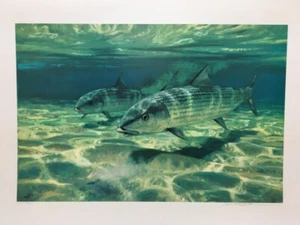 Mike Stidham Bonefish on the Flats Fishing Signed Limited Art Print - Picture 1 of 1