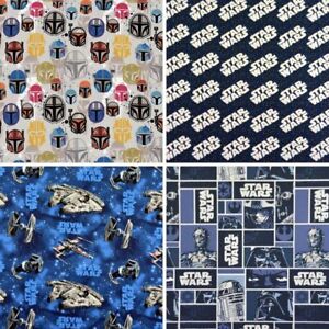 Star Wars Cotton Fabric Mandalorian Helmet Millenium Falcon XWing C3P0 Material