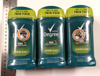 Degree Men Extreme Blast Antiperspirant Deodorant  Odor Stick 2.7 oz. Lot Of 6 - Image 1 of 4