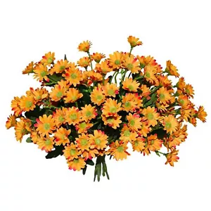 6Pcs Artificial Daisy Flower Outdoor UV Resistant Fake Wildflowers Faux - Picture 1 of 8