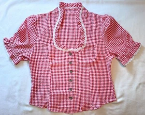 Damen Trachtenbluse, Dirndl Bluse, Bluse, Rot/Weiß, Gr. XL, Dirndl, Oktoberfest - Bild 1 von 12