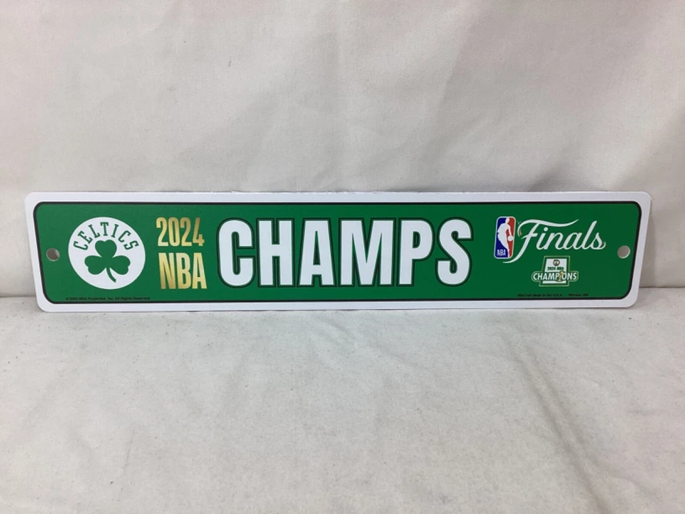 2024 NBA Finals World Champions Boston Celtics Plastic Street Sign Plastic 19x4 - Image 1 of 1