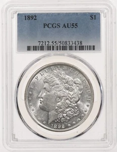 1892-P $1 PCGS AU55 Morgan Silver Dollar - Picture 1 of 3