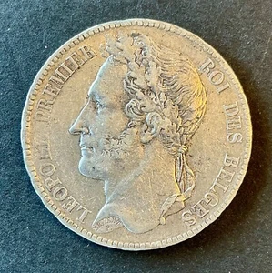 Belgium - Leopold I - Very Rare and Pretty 5 Francs 1832 Silver - Pos.A - Picture 1 of 2