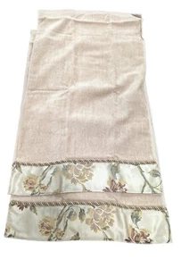 Juego de 2 toallas de mano Linens N Things Saratoga con cordones bronceados oro adornado regalo - Imagen 1 de 4