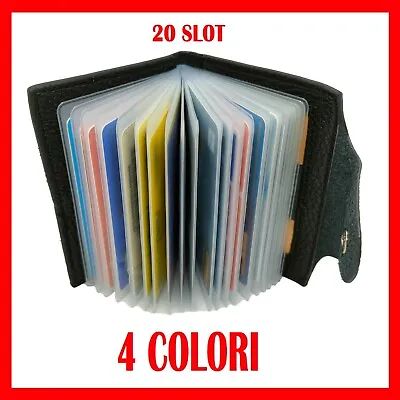 ✅ Porta Carte Di Credito 20 SLOT Tasche UOMO DONNA Tessere Slim Pelle Documenti  • 8.90€