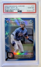 2022 Bowman Chrome Bobby Witt Jr. Blue Refractor RC /150 PSA 10 - Royals
