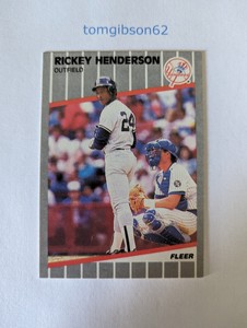 1989 Fleer Rickey Henderson #254   New York Yankees Free Shipping
