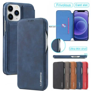 For iPhone 14 13 Pro Max 12 Mini 11 XS X 7 8 Plus Case Leather Wallet Card Cover - Picture 1 of 64