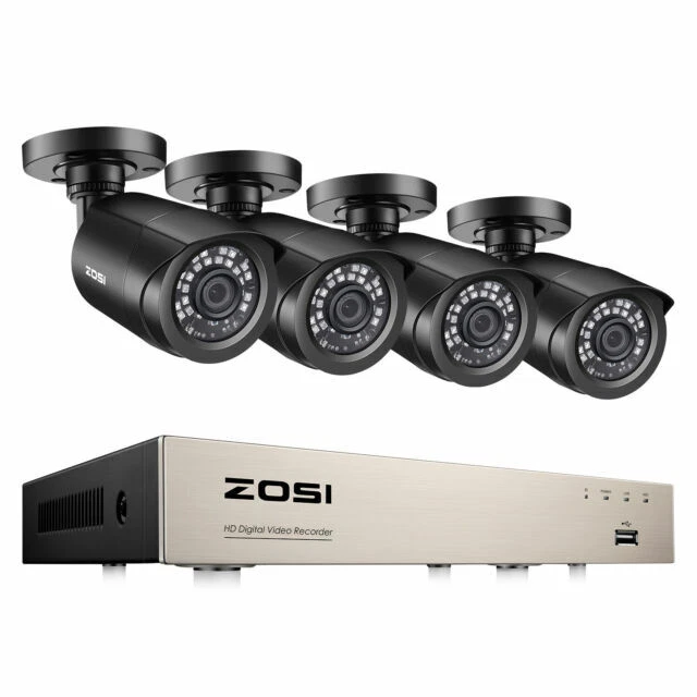 ZOSI 8ZN-106B4-00-US 8CH 1080N HDMI DVR 1500TVL Outdoor IR CCTV Home Security Cameras System Kit