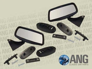 RANGE ROVER CLASSIC 3.5 V8 '70-'85 DOOR MIRRORS IN BLACK x 2 (LH & RH) - Picture 1 of 2