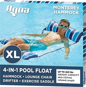 NEW Aqua LEISURE Deluxe Monterey XL Hammock 4 in 1 Multi Purpose Inflatable Pool - Picture 1 of 12