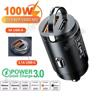 Auto Ladegerät Zigarettenanzünder USB Typ-C USB-C Ladegerät KFZ LKW Handy NEU - Bild 1 von 18