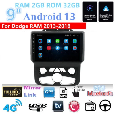 Android 13 Car Stereo Fit for Dodge RAM 1500 2500 3500 4500 5500 2013-2018 - Image 1 of 4