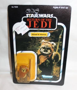 Vintage 1983 Kenner Star Wars ROTJ Wicket W Warrick 77 A Offerless MOC - Bild 1 von 6