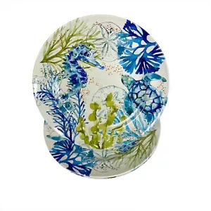 PLATOS DE CENA DE MELAMINA Sigrid Olsen Ocean Life conjunto de 4 NUEVOS - Imagen 1 de 4