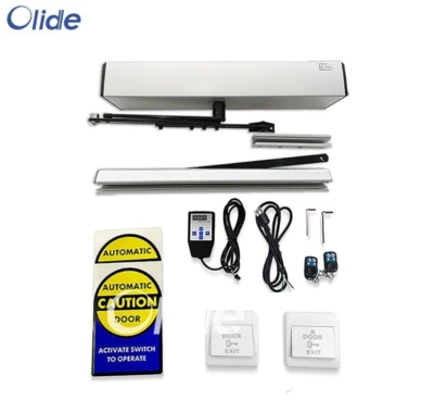 Automatic Office Door Opener for Frameless Glass Swing Door with Wired Button - Image 1 of 4