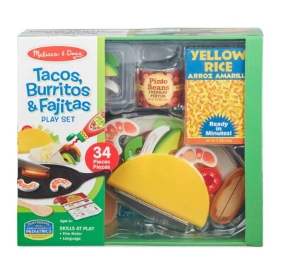 Juego de comida para jugar tacos, burritos y fajitas Melissa & Doug - 34 piezas Foto 1 de 3