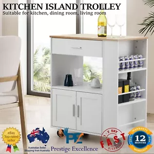 Kitchen Island Trolley Rolling Serving Cart Modern Shelving Portable Towel Rack - Picture 1 of 9