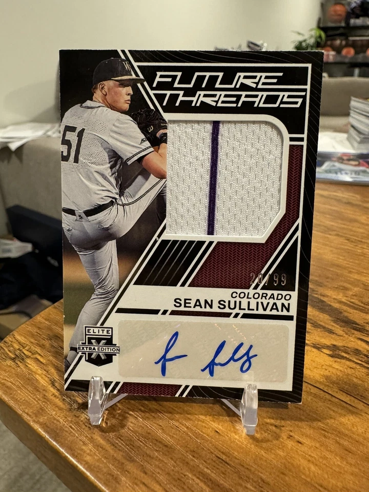 2023 Elite Extra Edition Sean Sullivan Future Threads Prospect Auto #/99 🔥📈 - Image 1 of 2