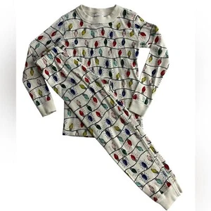 Hanna Andersson Bright Bulbs Long John Holiday Pajama Set Boy Girl Unisex Sz 5 - Picture 1 of 4