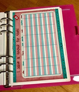Coupon Wish List Two Sided Dashboard for use with Filofax A5 - Picture 1 of 3