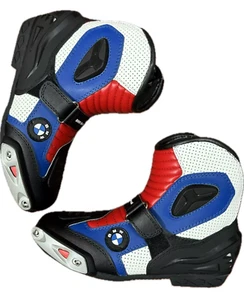BMW Motorcycle Motorbike Racing Leather Boots Shoes - Picture 1 of 2