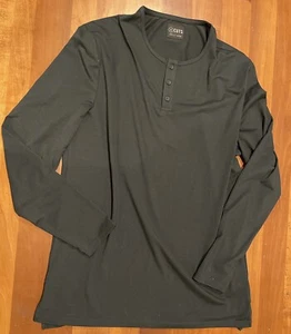 CUTS Men's Long Sleeve Henley Split Hem Shirt Size Extra Large Black XL - Picture 1 of 2