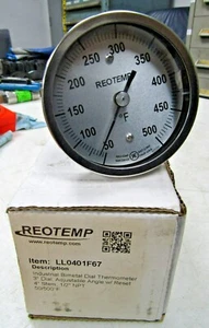 💥NEU REOTEMP INDUSTRIAL BIMETALL ZIFFERBLATT THERMOMETER LL0401F67 - Bild 1 von 5