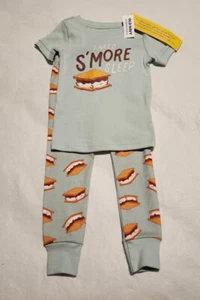 NWT Old Navy Need S'more Sleep Short Sleeve Pajamas 2PC Toddler Boy Girl Unisex - Picture 1 of 1
