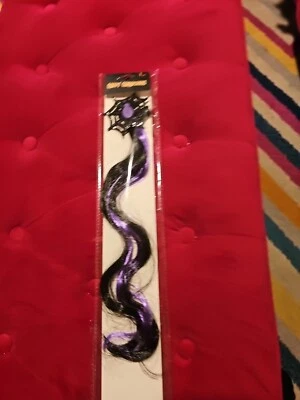 Новый нераспакованный счастливый Хэллоуин фиолетовый черный искусственные волосы расширение зажим костюм паутина - Изображение 1 из 4