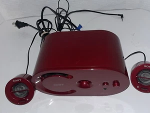 Sony SRS-D25 Active Computer Speaker System Wired | Red VGC great sound - Picture 1 of 6