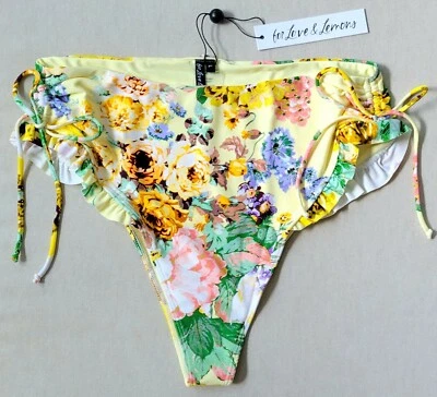 Nuevo con etiquetas For Love & Lemons Spring Garden parte inferior de natación con volantes de cintura alta, talla L Foto 1 de 4
