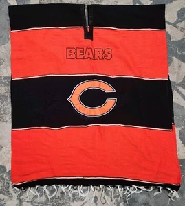 Chicago Bears Poncho Blanket Sweater Orange Blue Pullover NFL - Picture 1 of 11
