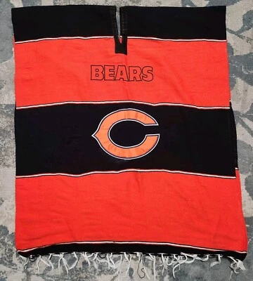Chicago Bears Poncho Manta Suéter Naranja Azul Pullover NFL Foto 1 de 4