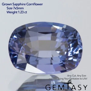 Cut stone - Sapphire Cornflower Czochralski (Pulled) lab grown facet 1.02-1.23ct - Picture 1 of 4