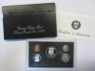 1996 US Mint Silver Proof Set with Original Mint Box and COA ~ Free Shipping - Image 1 of 2
