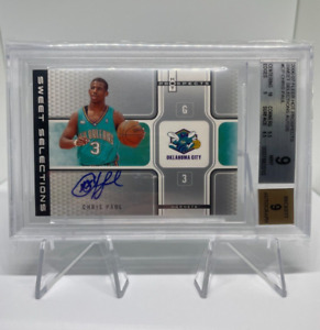 2006-07 Fleer Hot Prospects Chris Paul Sweet Selections Rookie Auto BGS 9 Auto 9