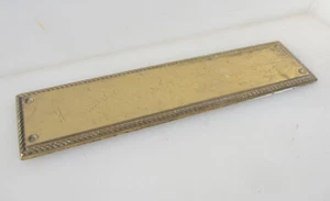 Vintage Brass Finger Plate Push Door Handle Old Rope Edge Georgian STYLE £9each - Picture 1 of 11