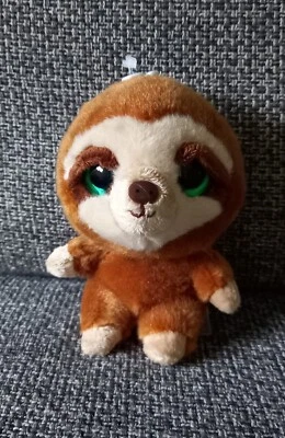 A8 Peluche Paresseux YOOHOO & FRIENDS Aurora Marron Beige yeux 15 cm  - Photo 1/2