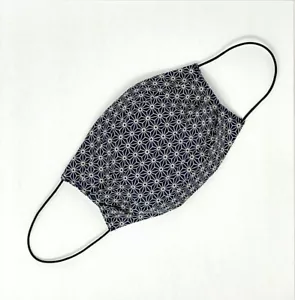 Premium Handarbeit Baumwolle Gesichtsmaske Filterpaket Waschbar Wiederverwendbar Blau Geometrisch - Bild 1 von 7