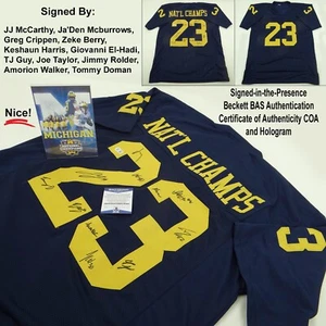 2023 Michigan Wolverines Team Signed Jersey JJ McCarthy & 12 Others w/BAS COA - Picture 1 of 9