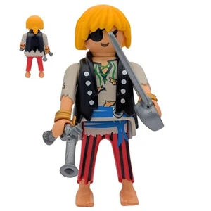 Playmobil White/Black Pirate Figure Sword Gun Loose Island Boat - Picture 1 of 1